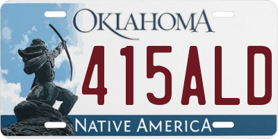OK license plate 415ALD