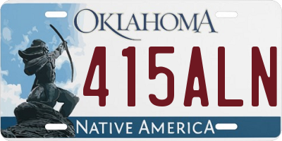 OK license plate 415ALN