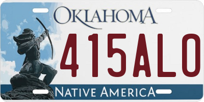 OK license plate 415ALO