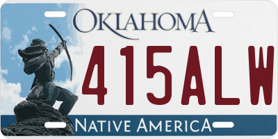 OK license plate 415ALW
