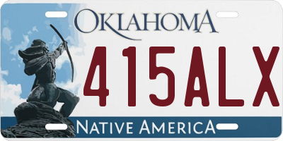 OK license plate 415ALX