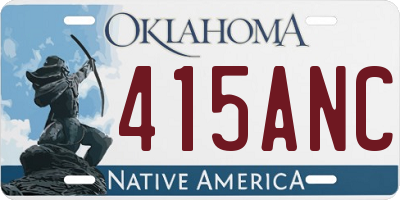 OK license plate 415ANC