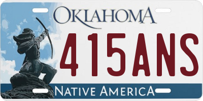 OK license plate 415ANS