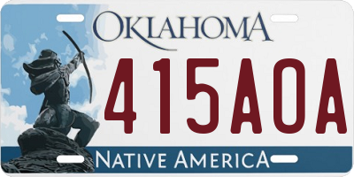 OK license plate 415AOA