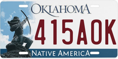 OK license plate 415AOK