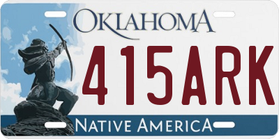 OK license plate 415ARK