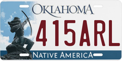 OK license plate 415ARL