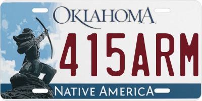 OK license plate 415ARM