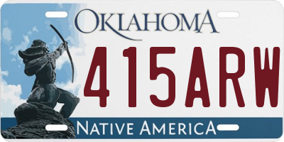 OK license plate 415ARW