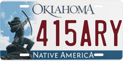 OK license plate 415ARY