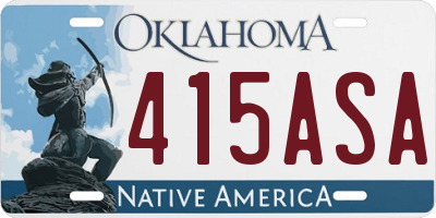 OK license plate 415ASA