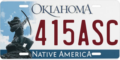 OK license plate 415ASC