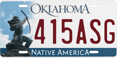 OK license plate 415ASG