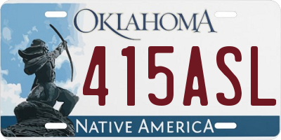 OK license plate 415ASL