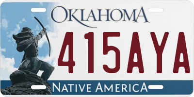 OK license plate 415AYA