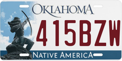OK license plate 415BZW