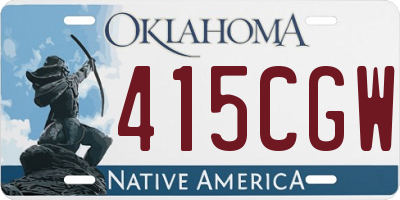 OK license plate 415CGW