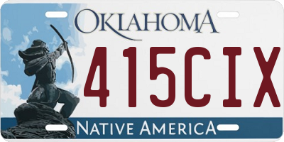 OK license plate 415CIX