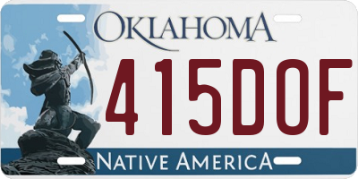 OK license plate 415DOF