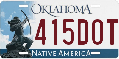 OK license plate 415DOT