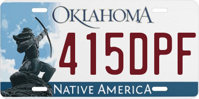 OK license plate 415DPF