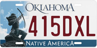 OK license plate 415DXL