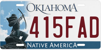 OK license plate 415FAD