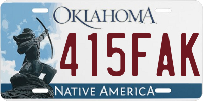 OK license plate 415FAK
