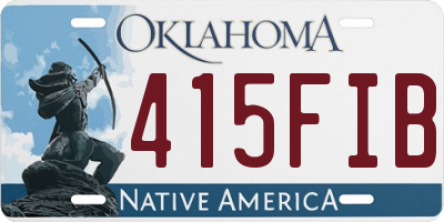 OK license plate 415FIB
