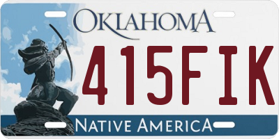 OK license plate 415FIK