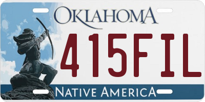 OK license plate 415FIL