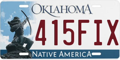 OK license plate 415FIX