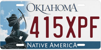 OK license plate 415XPF