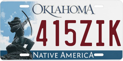 OK license plate 415ZIK