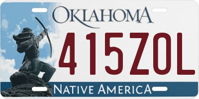 OK license plate 415ZOL