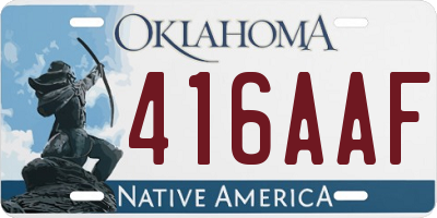 OK license plate 416AAF