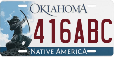 OK license plate 416ABC