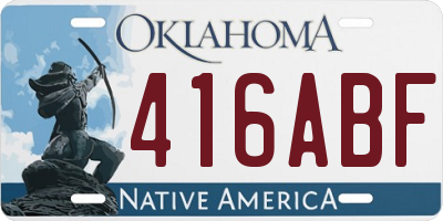 OK license plate 416ABF