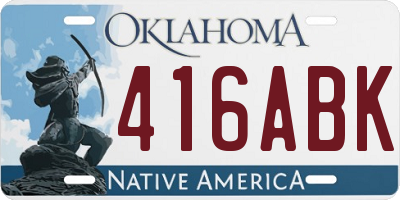OK license plate 416ABK