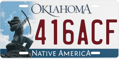 OK license plate 416ACF