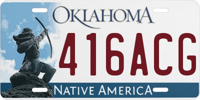 OK license plate 416ACG