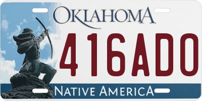 OK license plate 416ADO