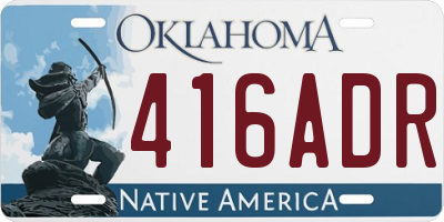 OK license plate 416ADR