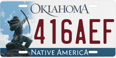 OK license plate 416AEF