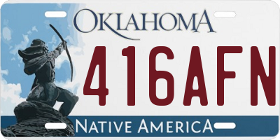 OK license plate 416AFN