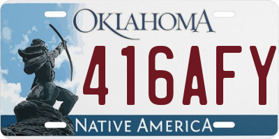 OK license plate 416AFY