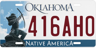 OK license plate 416AHO