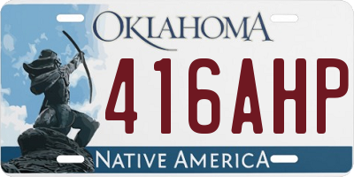 OK license plate 416AHP