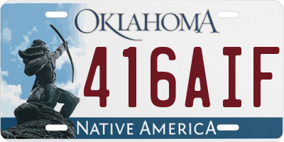 OK license plate 416AIF