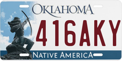 OK license plate 416AKY